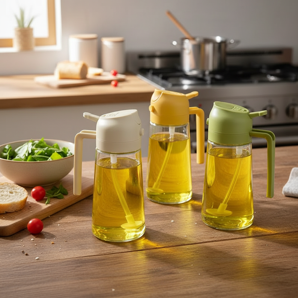 2-in-1 Glass Oil Sprayer and Dispenser Bottle
