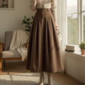 Elegant Women's Wool Skirt with Metallic Finish