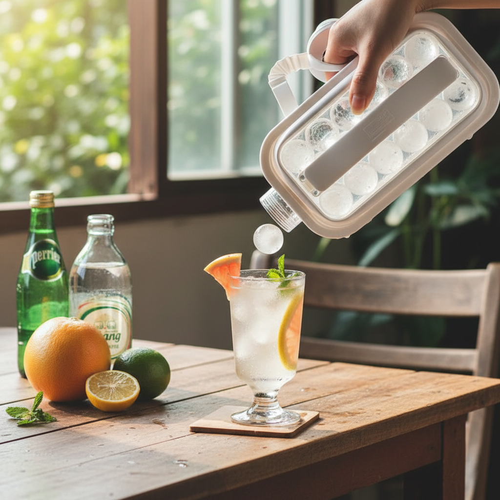 Ice Ball Maker Kettle - 2-in-1 Tray & Water Bottle