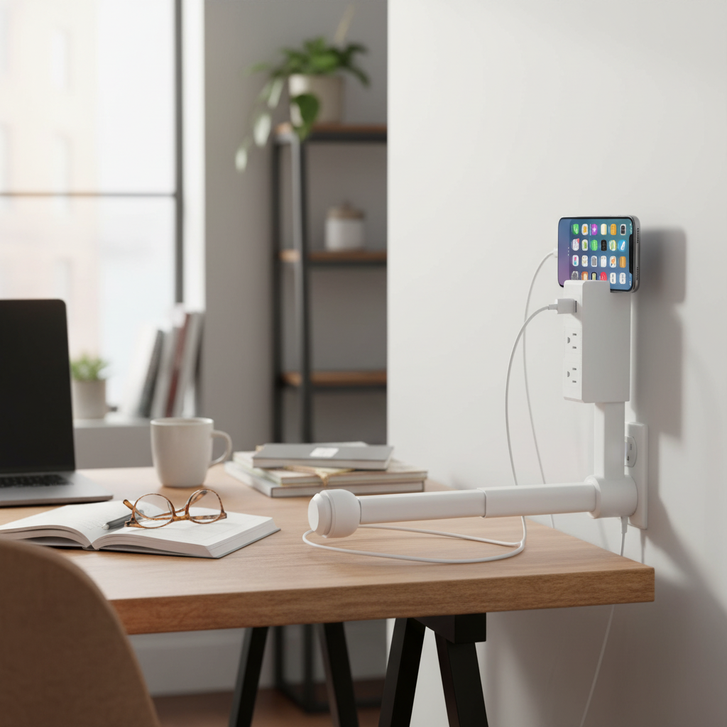 Rotating Arm Plug-In Outlet Extender with USB