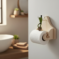 Frog Rider Wooden Toilet Paper Holder