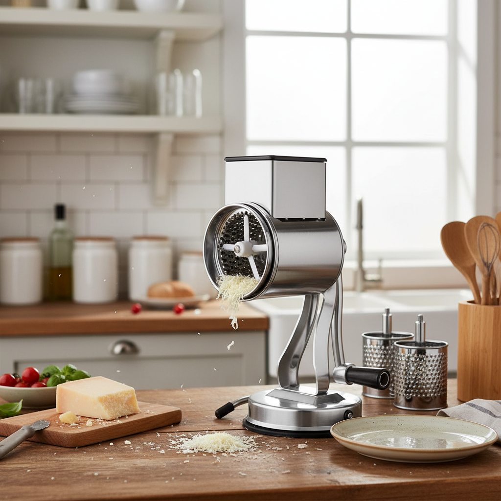 Rotary Food Grater & Shredder - 3-in-1 Kitchen Tool