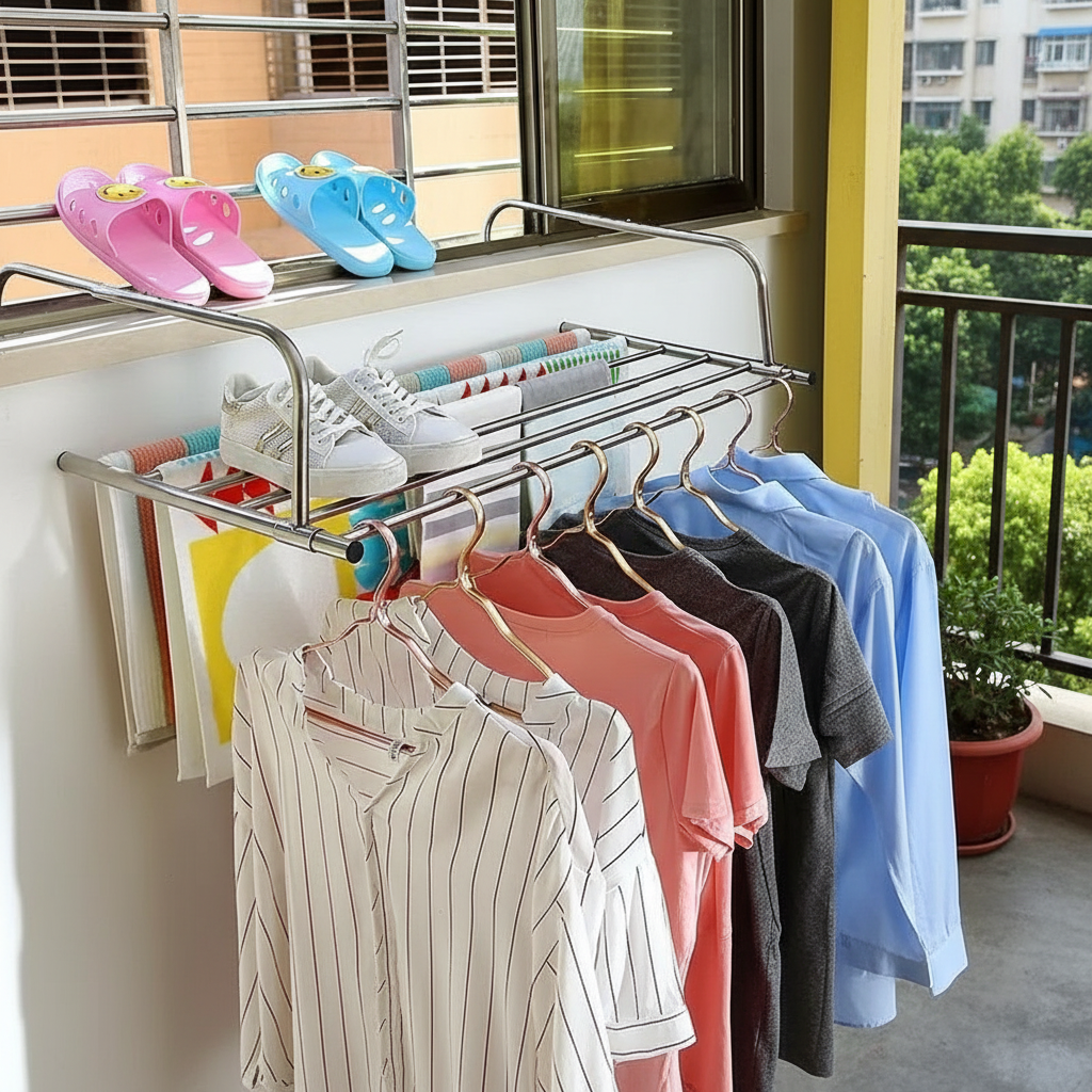 Stainless Steel Extendable Balcony Clothes Dryer
