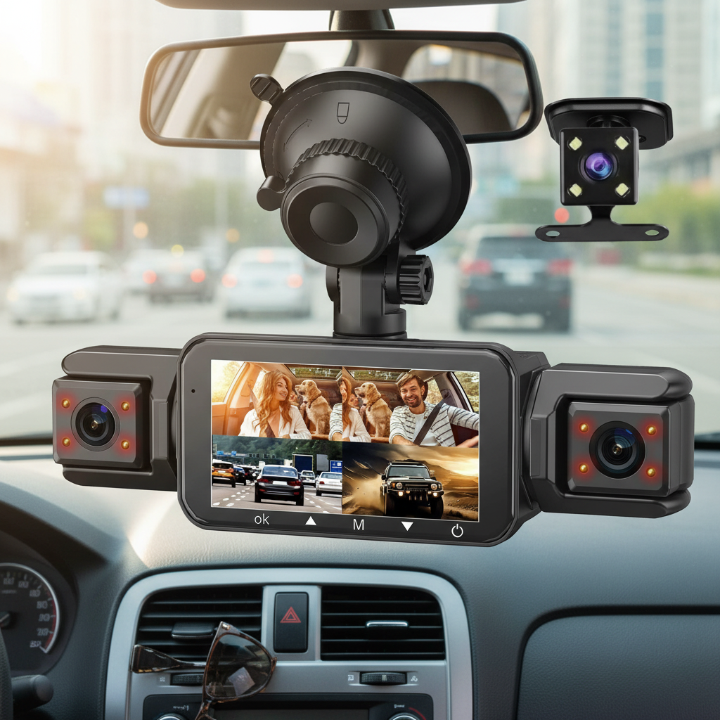 Wireless 4-Camera Car Dash Cam with Night Vision