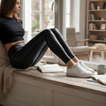 Stretch Faux Leather Pants for Women