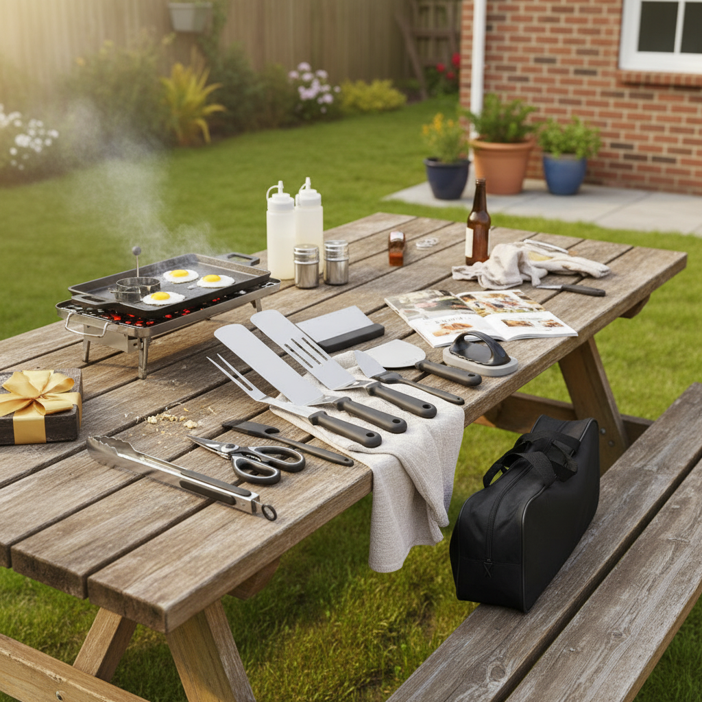 30-Piece BBQ Griddle Tool Kit with Ergonomic Handles