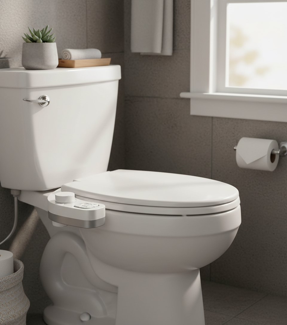 Toilet Bidet Attachment with Dual Nozzle