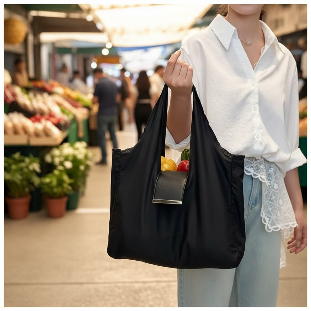 Foldable Keychain Tote Bag - Compact & Reusable