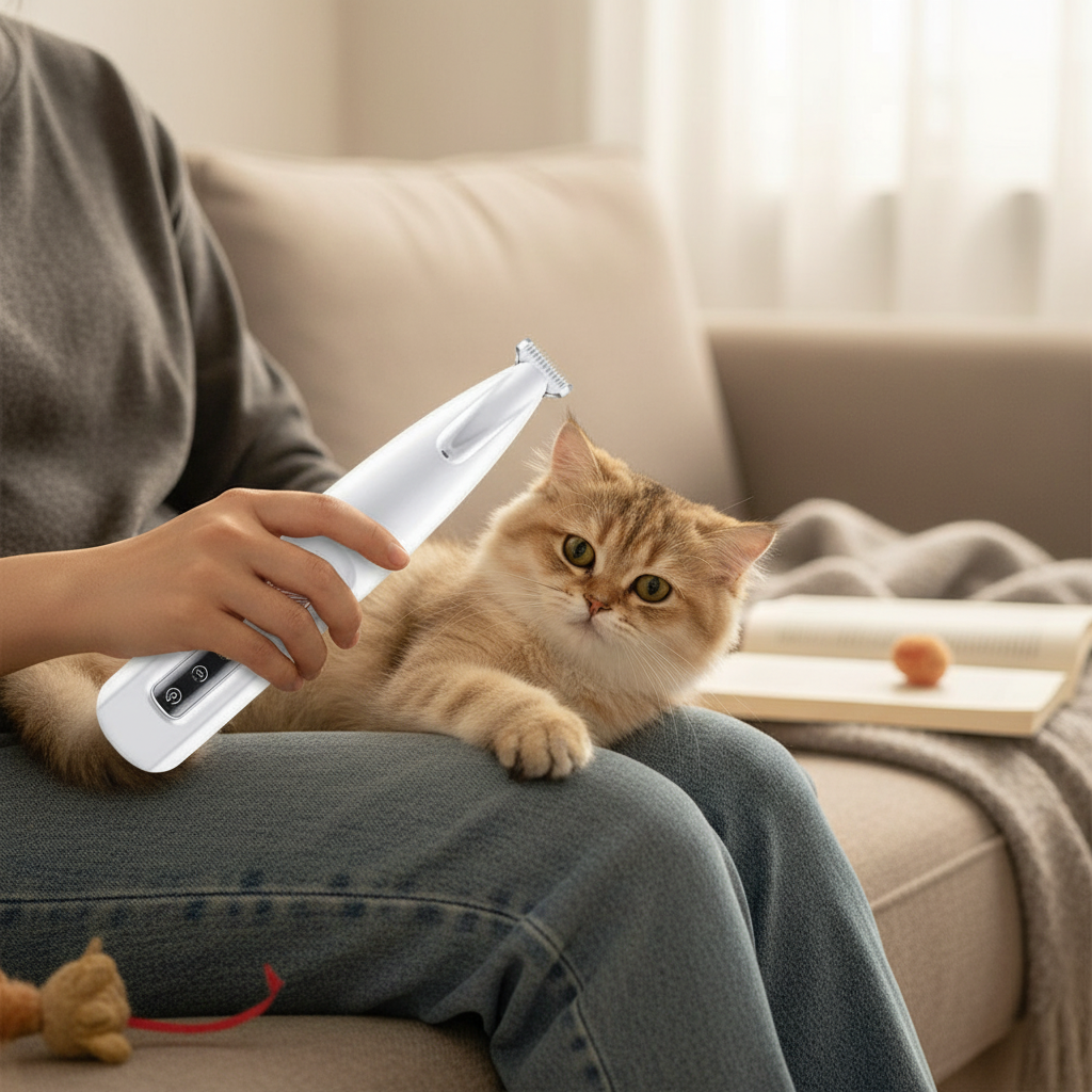 Quiet Cat Grooming Trimmer with LED Display