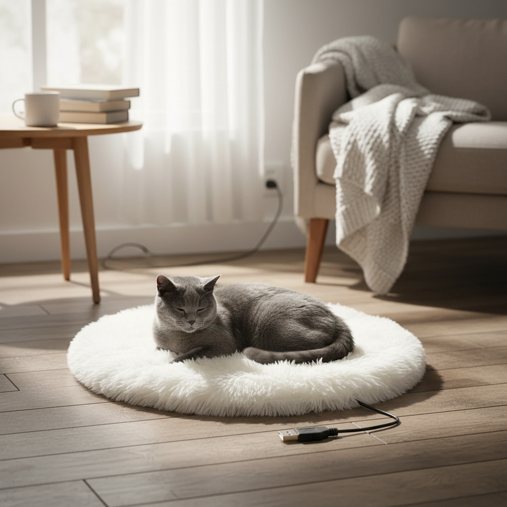 USB Heated Pet Cushion for Cats & Dogs