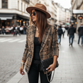 Women's Elegant Blazer in Black, Red & Green