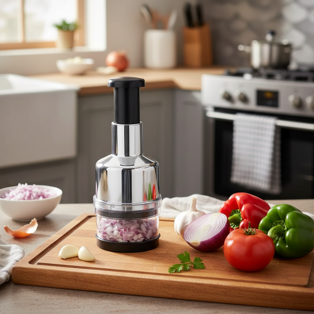 Stainless Steel Garlic Chopper - Quick Vegetable Mincer