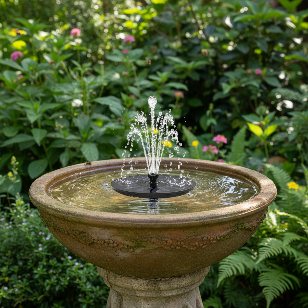Solar Water Fountain for Gardens & Ponds