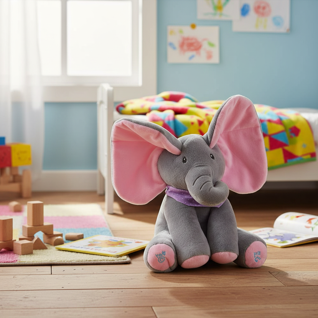 Interactive Peek-a-Boo Elephant Plush Toy