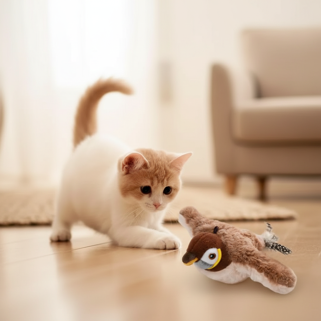 Interactive Fluttering Bird Cat Toy