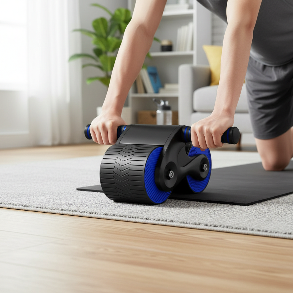 Ab Roller with Rebound Spring & Phone Holder