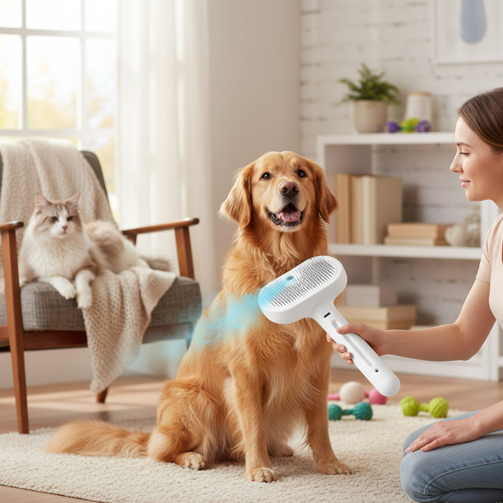 Pet Steam Brush for Cats & Dogs