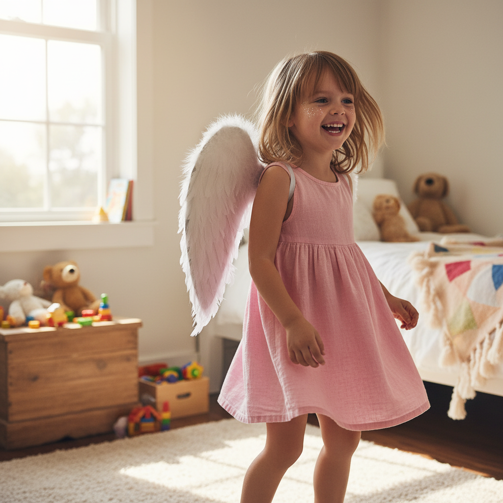 Feathered Angel Wings Costume for Adults & Kids