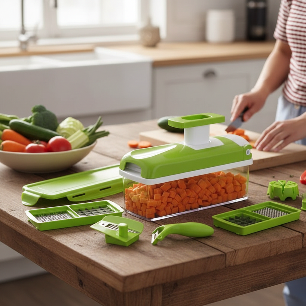 12-in-1 Vegetable Slicer & Cutter with Hand Guard