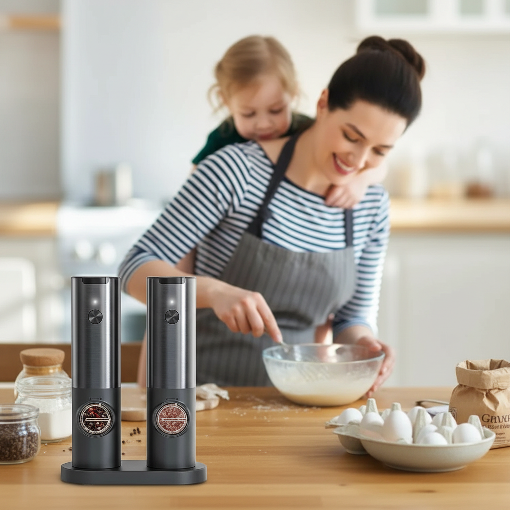 Electric Salt and Pepper Mill with USB Rechargeable Battery