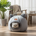 Cat Cave Bed with Ears - Cozy Pet Hideaway