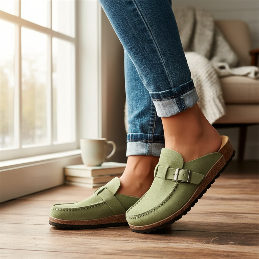 Women's Orthopedic Clogs with Buckle Strap