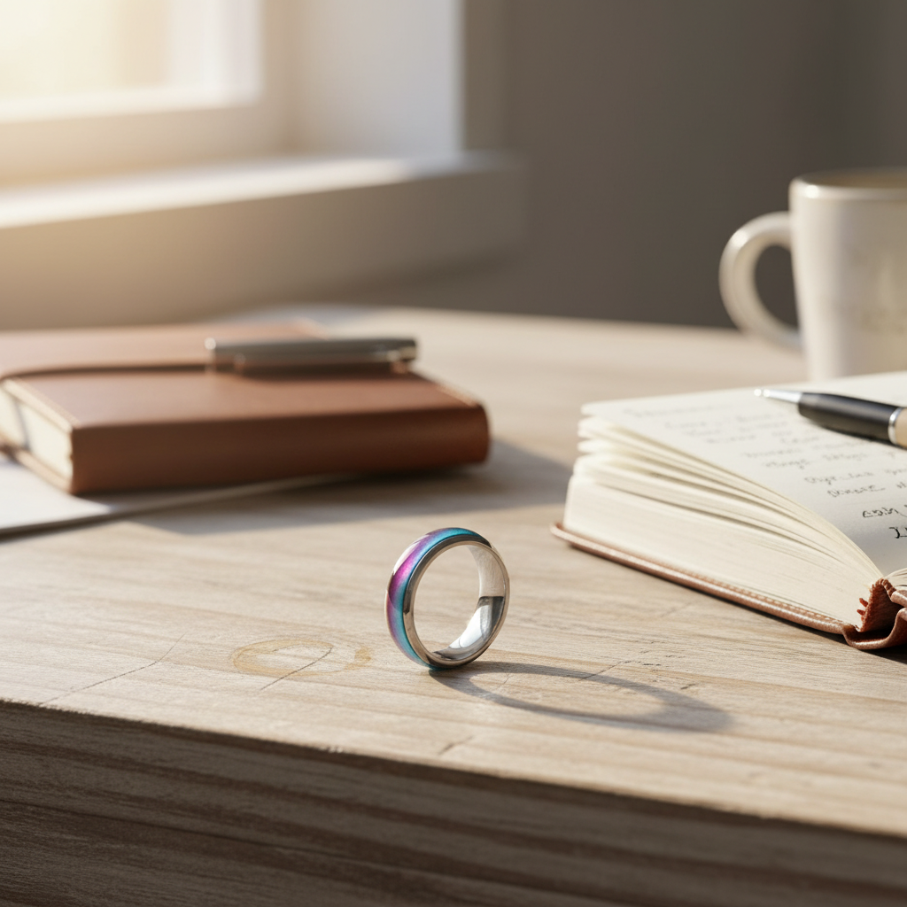 Stainless Steel Mood Ring for Men & Women
