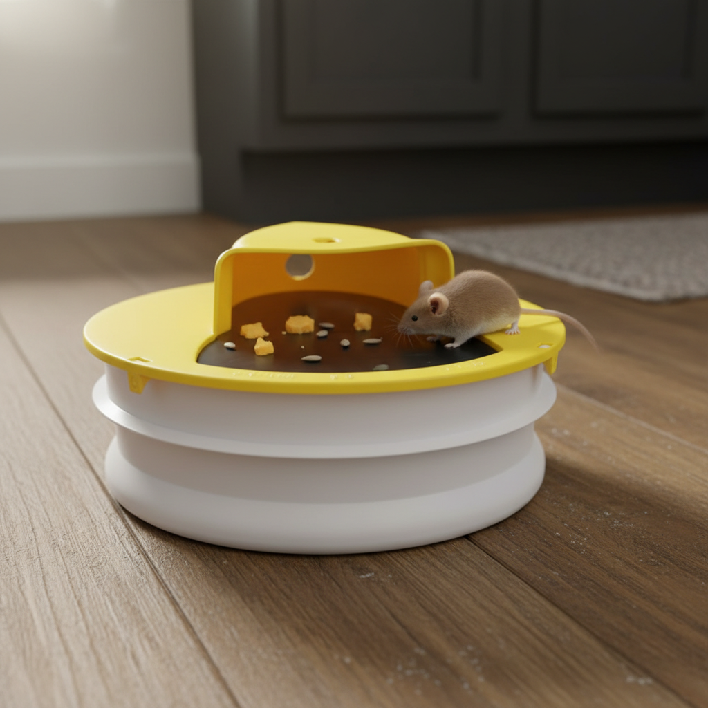 Bucket Lid Mouse Trap - Safe Reusable Rodent Catcher
