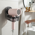 Wall-Mounted Hair Dryer Holder with Suction Cup