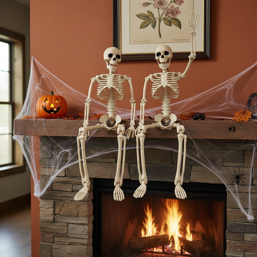 15.7" Posable Skeleton Halloween Decorations