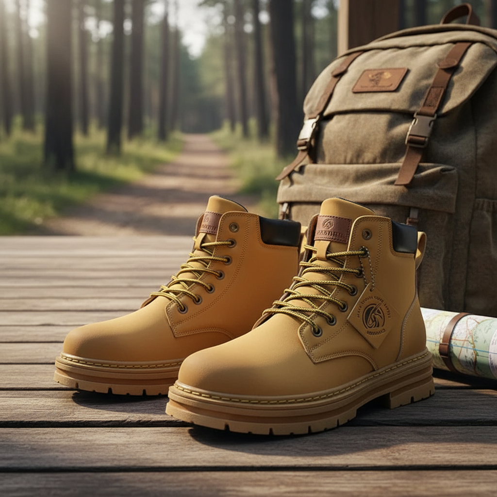 Waterproof Men's Lace-Up Boots with Comfort Sole