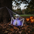 Glowing Skeleton Head Halloween Decoration with Light Effects