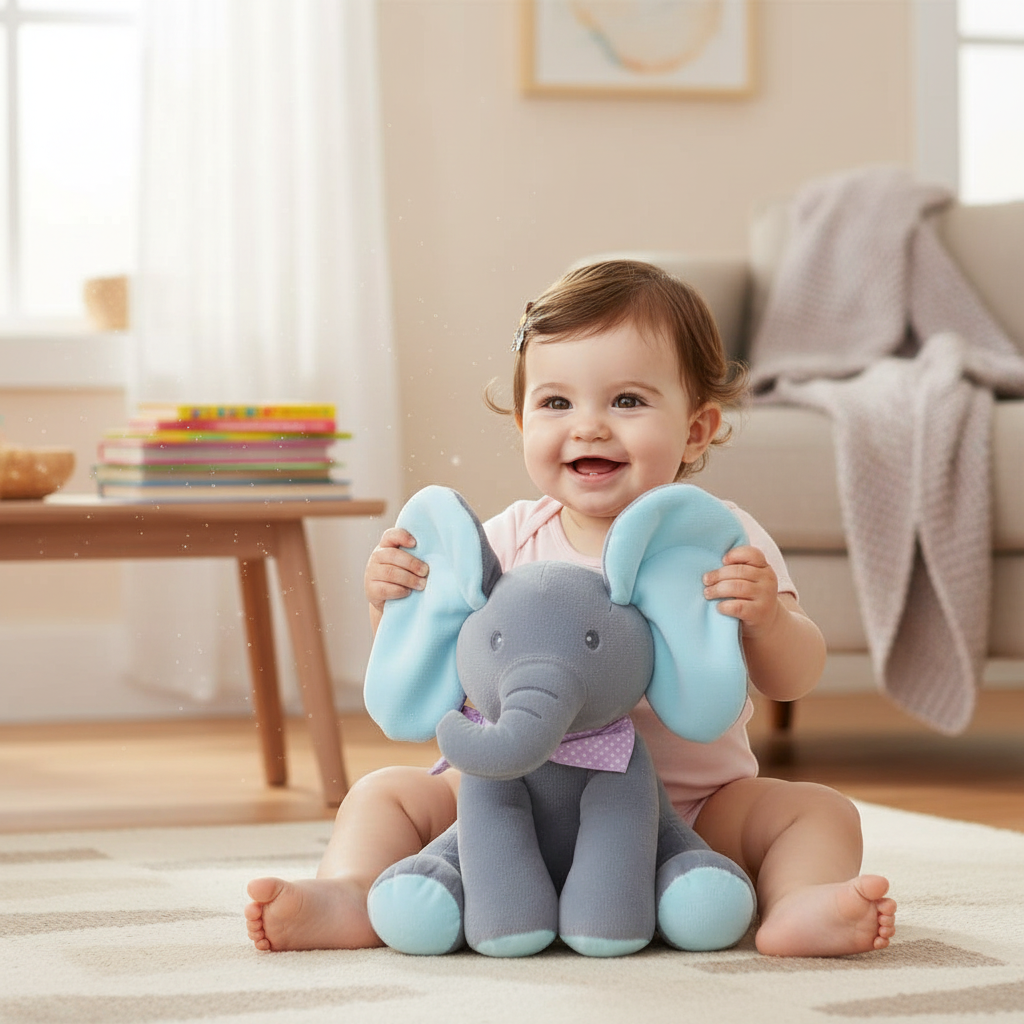 Peek-a-Boo Talking Elephant Toy for Toddlers