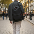 Black Minimalist Backpack with Laptop Compartment