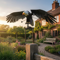 Wind-Powered Eagle Garden Art Decoration