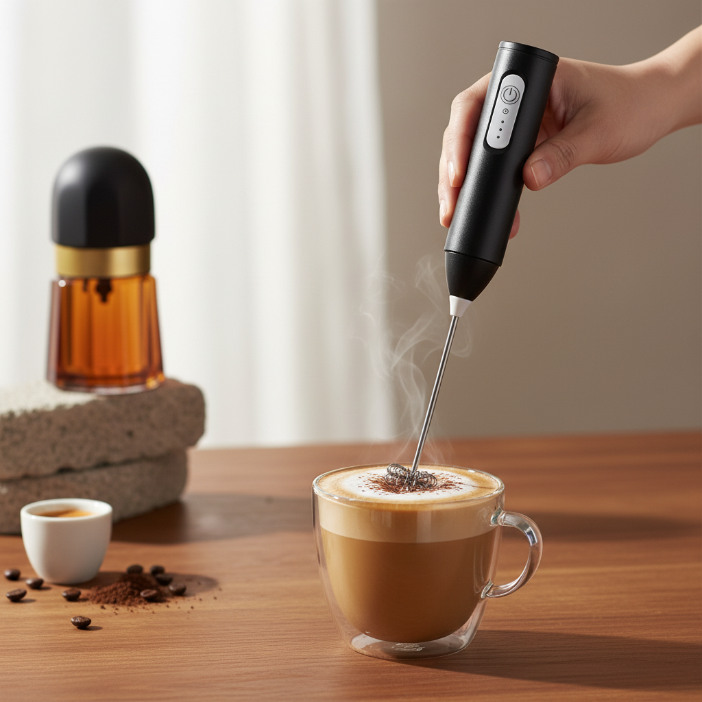 Electric Milk Frother - Wireless Handheld Foam Maker