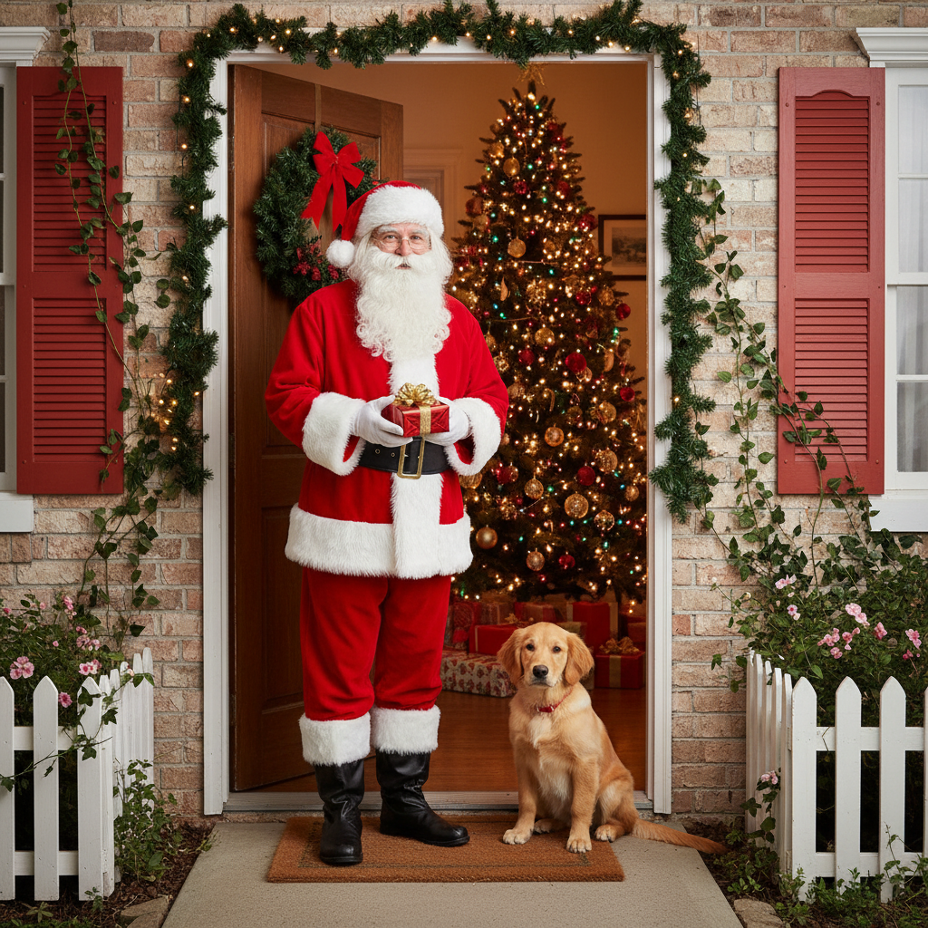 Christmas Front Door Decoration - 3D Holiday Decal