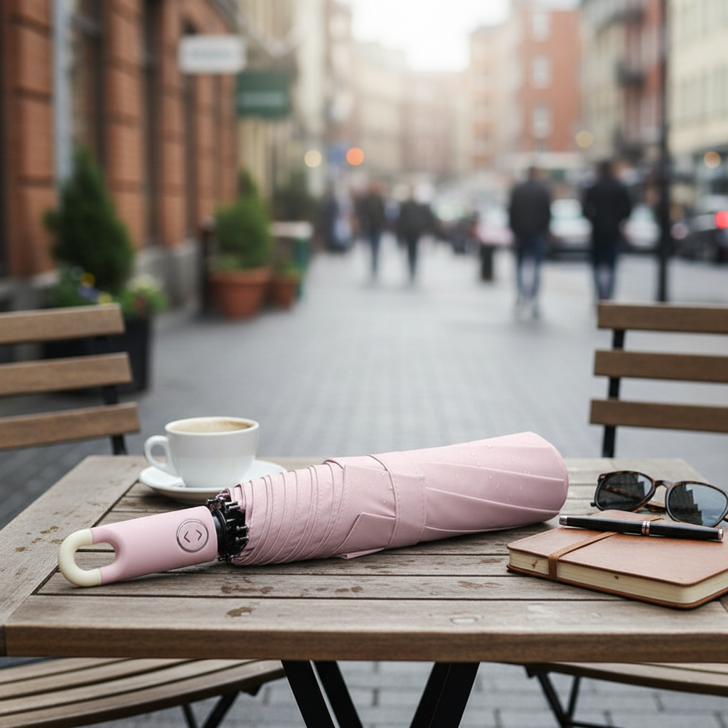 Self-Opening Umbrella with Hook Design
