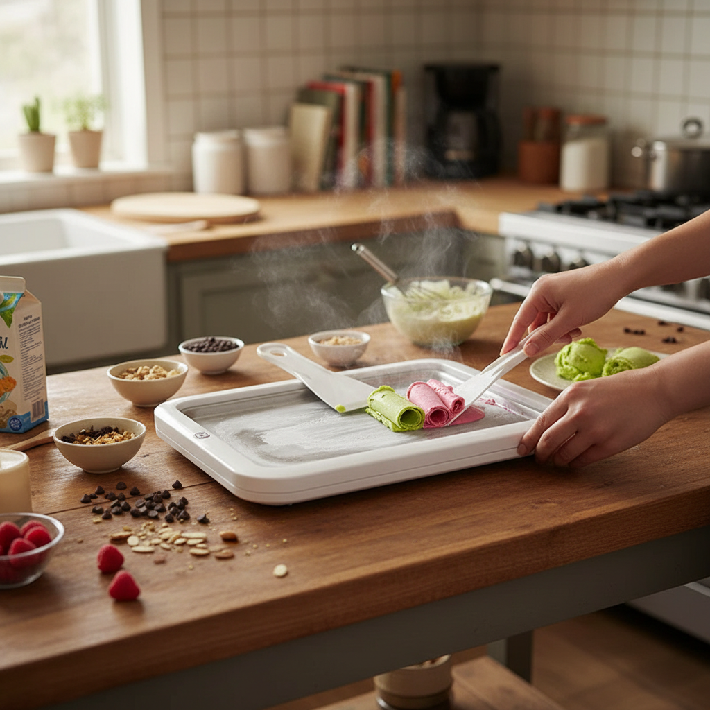 Non-Electric Ice Cream Roll Maker Tray