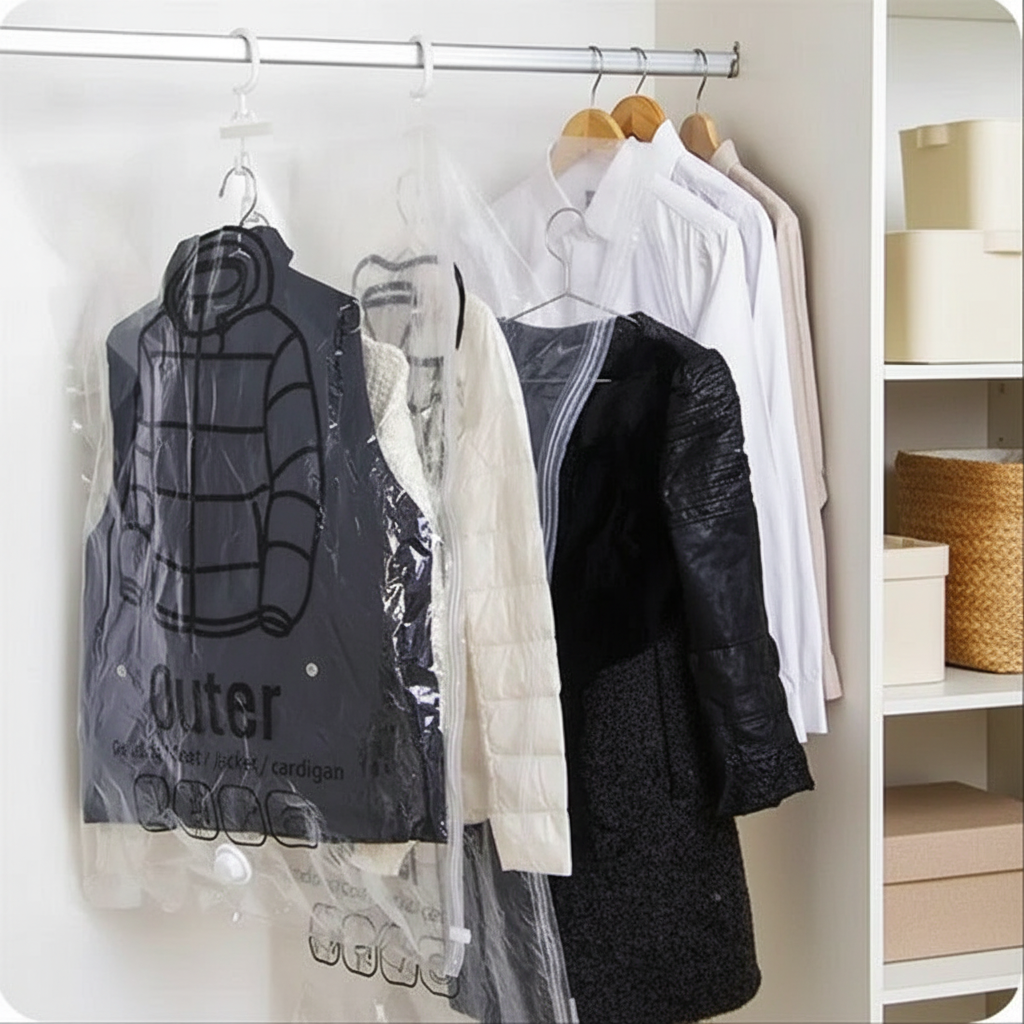 Hanging Vacuum Storage Bags - 4 Pack