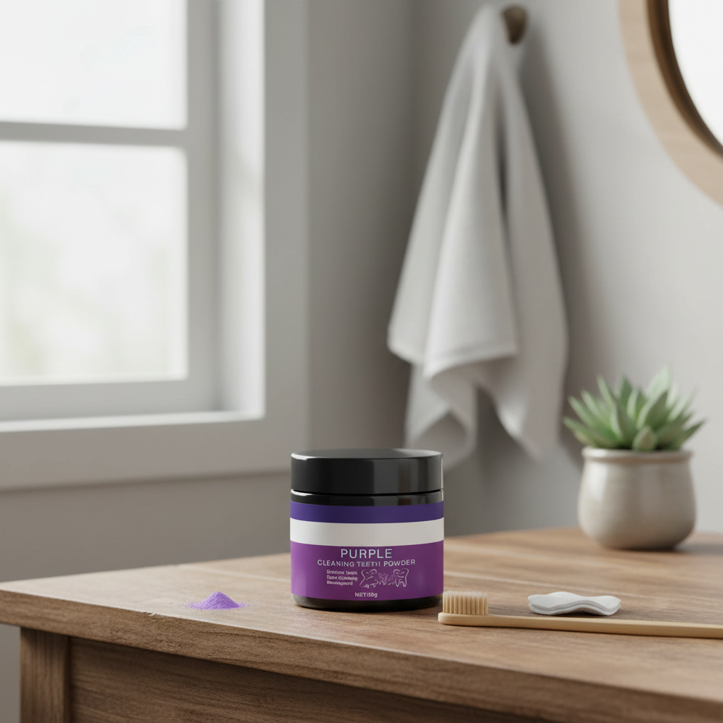 Purple Whitening Toothpaste Powder with Mint