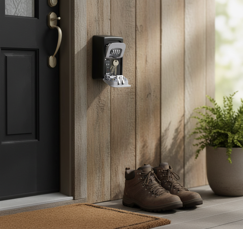 4-Digit Combination Key Lock Box with Wall Mount