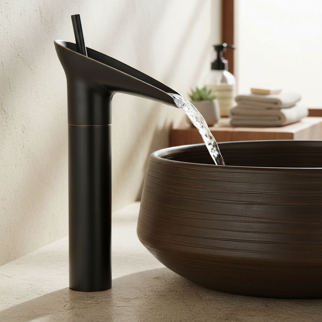 Antique Bronze Waterfall Bathroom Faucet