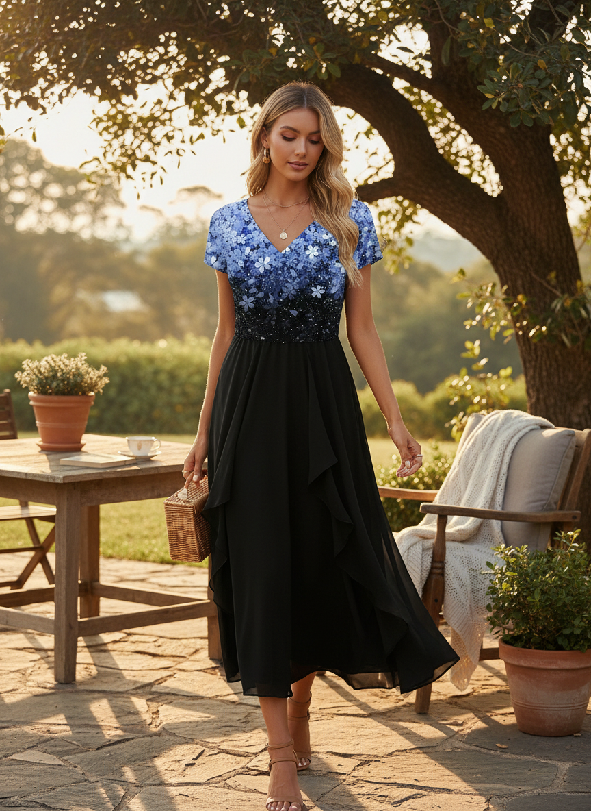 Women's Lightweight Chiffon Party Dress