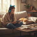 Cat Ear Glowing Bluetooth Headphones with LED Lights