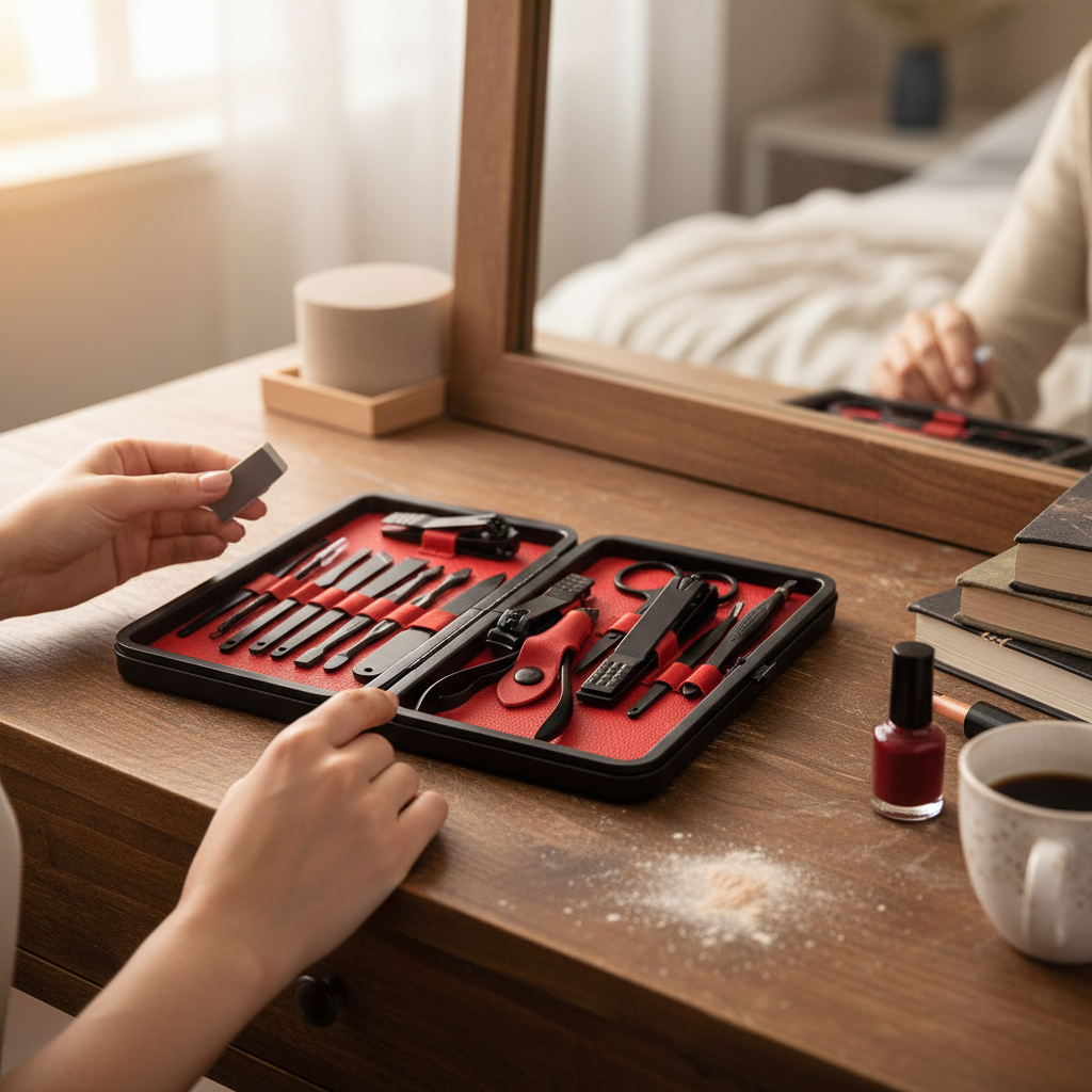 Professional 15-Piece Manicure & Pedicure Set with Travel Case