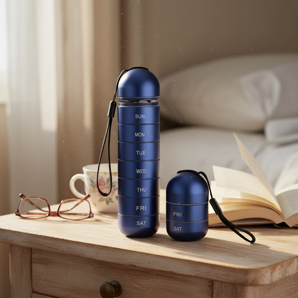 7-Day Aluminum Pill Organizer for Travel