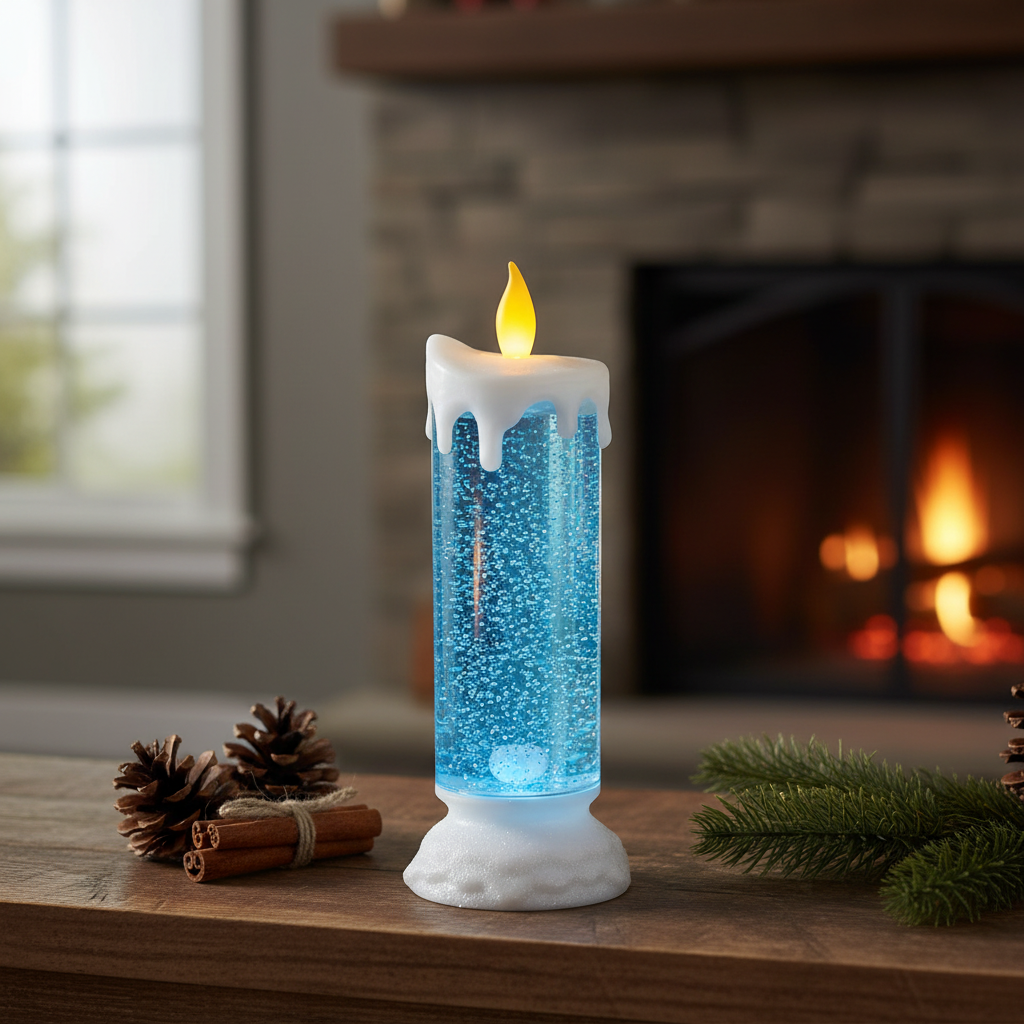 Rechargeable LED Christmas Candles with Glitter