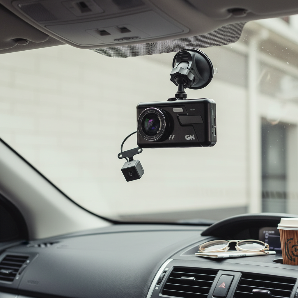 1080P Full HD Dual Dash Cam with Wide-Angle Lens
