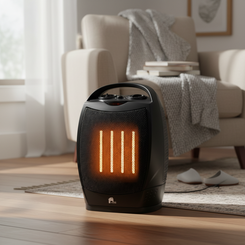 Quiet Oscillating Space Heater with Thermostat
